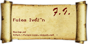 Fulea Iván névjegykártya